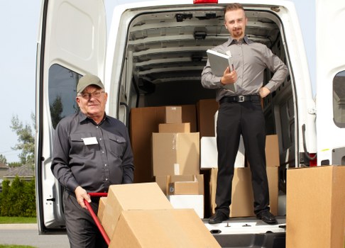Man and van moving service in Richmond upon Thames with packed boxes