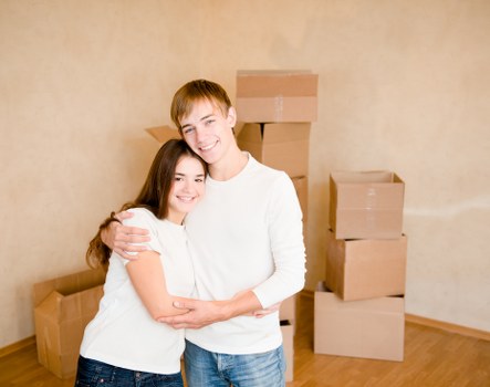 Packed boxes and furniture prepared for house removals in Richmond upon Thames