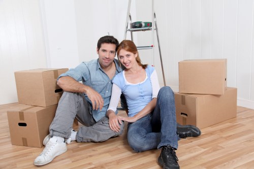 Office items prepared for removal by van