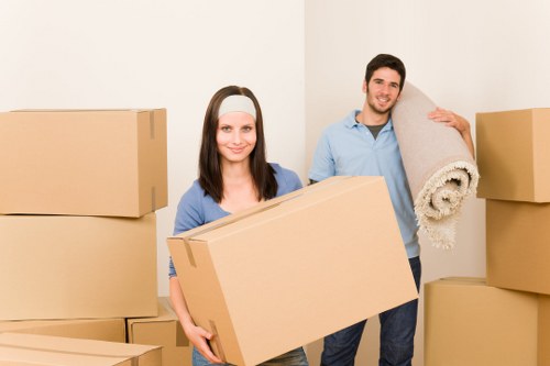 Office movers coordinating access and loading for a business move